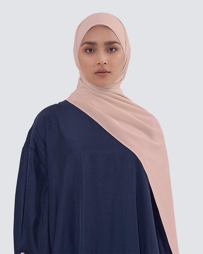 MAYA MATTE SATIN SHAWL - DUSTY PEACH