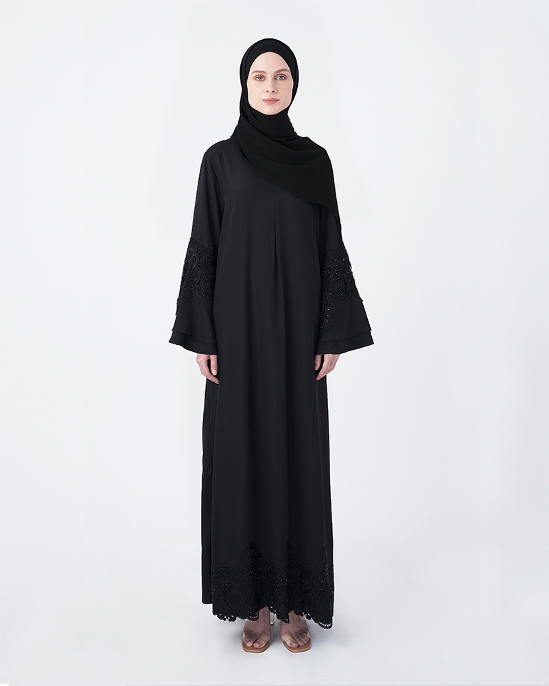 BELL-SLEEVE FRONT ZIP ABAYA