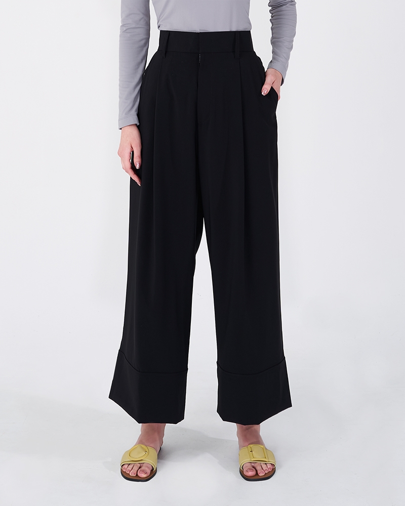 STRAIGHT LEG TROUSERS BLACK