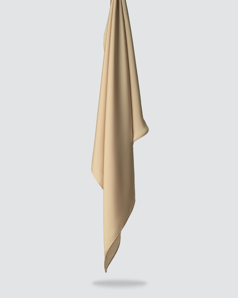 SWARA SATIN SHAWL  - PALE BROWN-PEACH