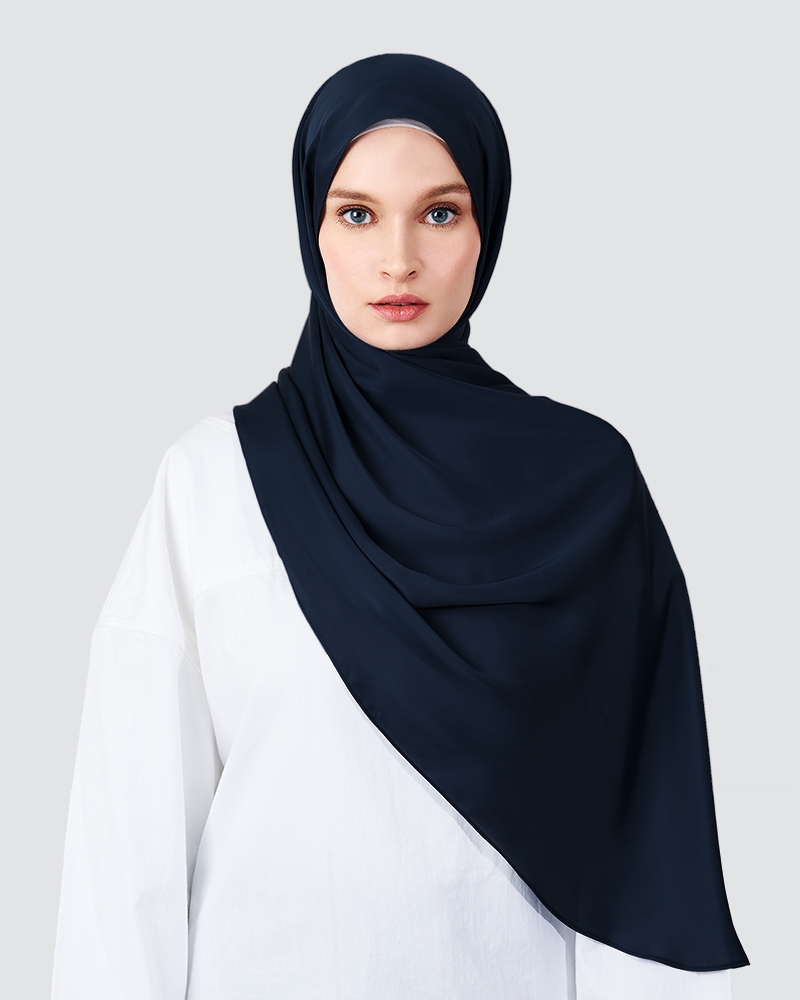 SWARA SATIN SHAWL - DARK BLUE