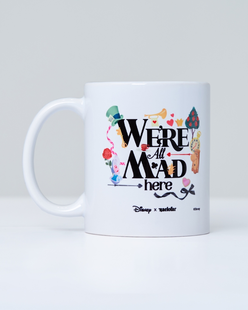 DISNEY X NAELOFAR - ALICE IN WONDERLAND MAD MUG - WHITE