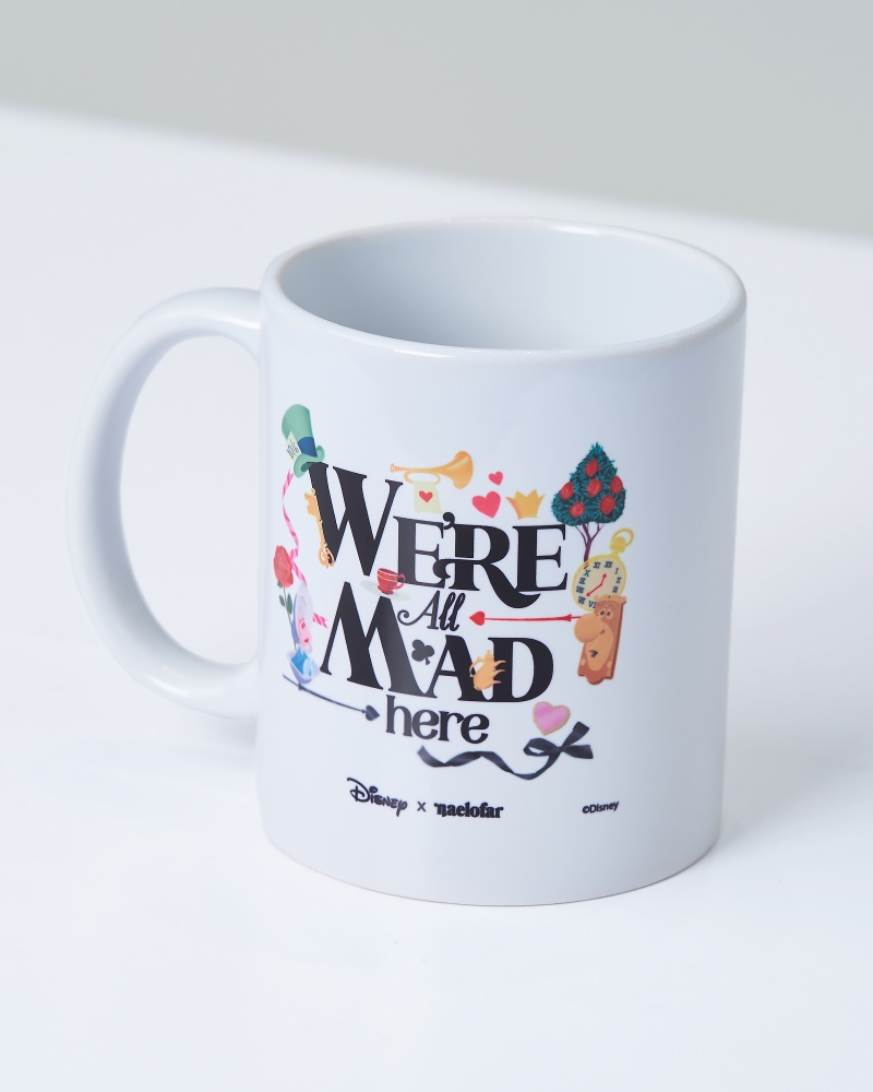 DISNEY X NAELOFAR - ALICE IN WONDERLAND MAD MUG - WHITE