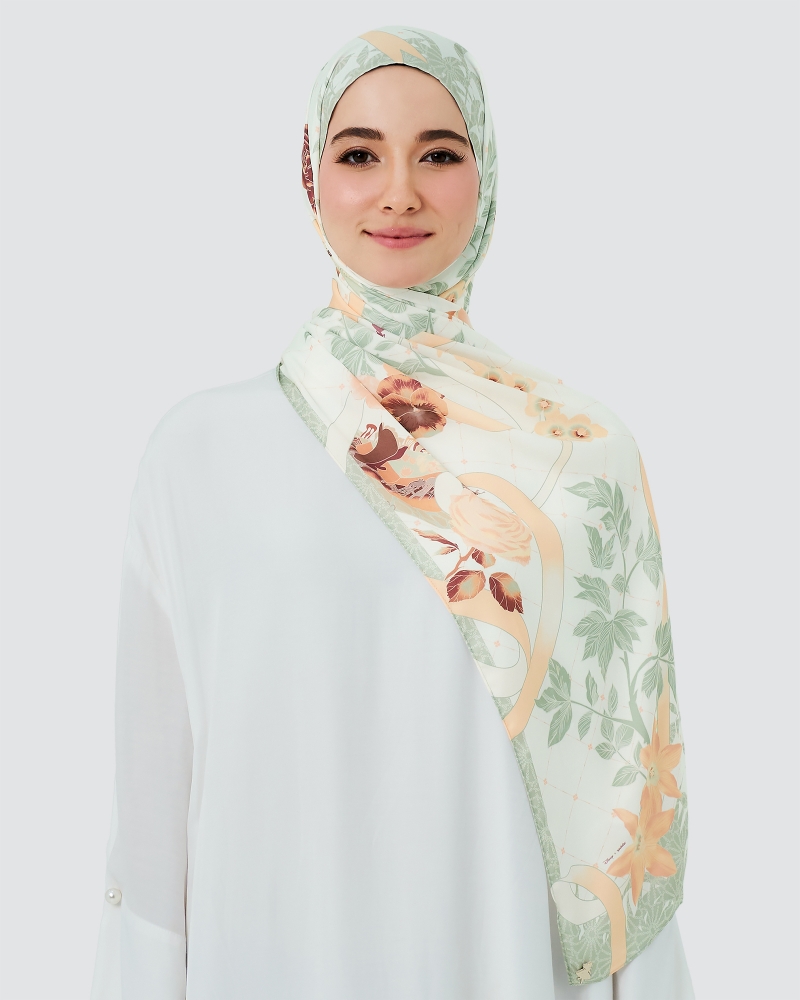 DISNEY X NAELOFAR - ALICE IN WONDERLAND SHAWL - DUSTY GREEN