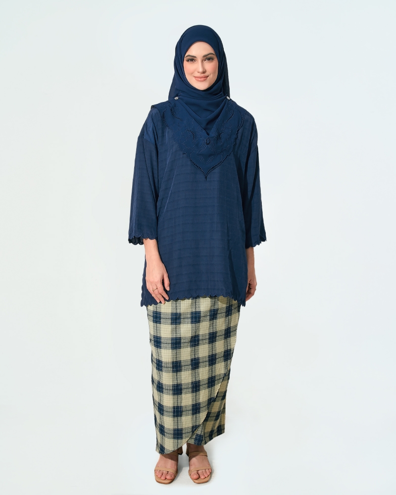 ANGGUN MIDI KURUNG SET - NAVY BLUE