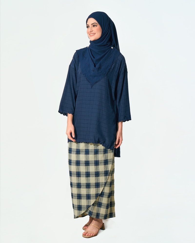 ANGGUN MIDI KURUNG SET - NAVY BLUE
