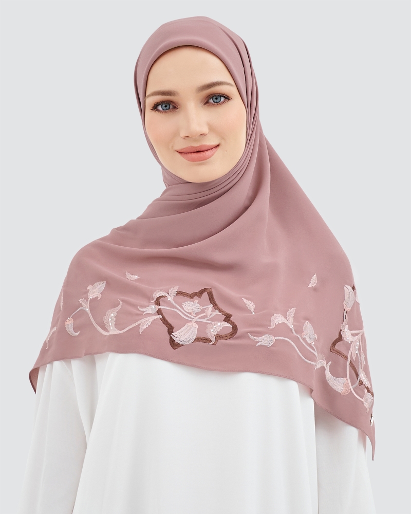 AYANA EMBROIDERED SQUARE - DUSTY PINK