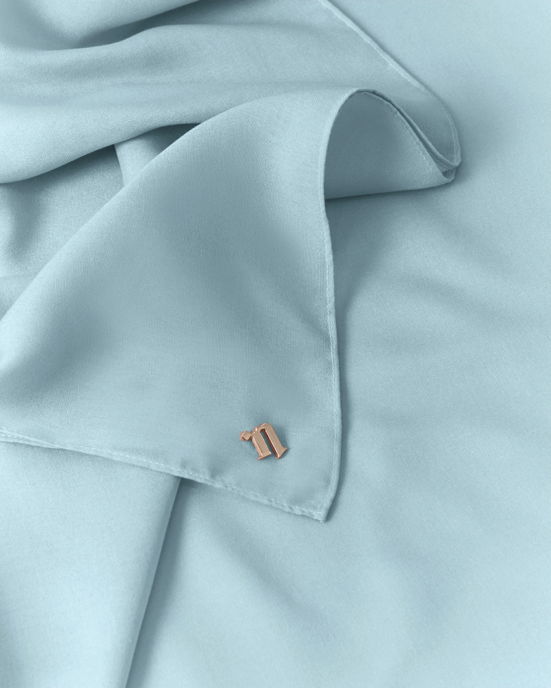 COTTON VOILE SQUARE - POWDER BLUE