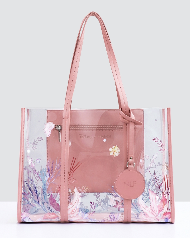 GET PERSONAL - DISNEY X NAELOFAR - THE LITTLE MERMAID CLEAR TOTE BAG - PINK