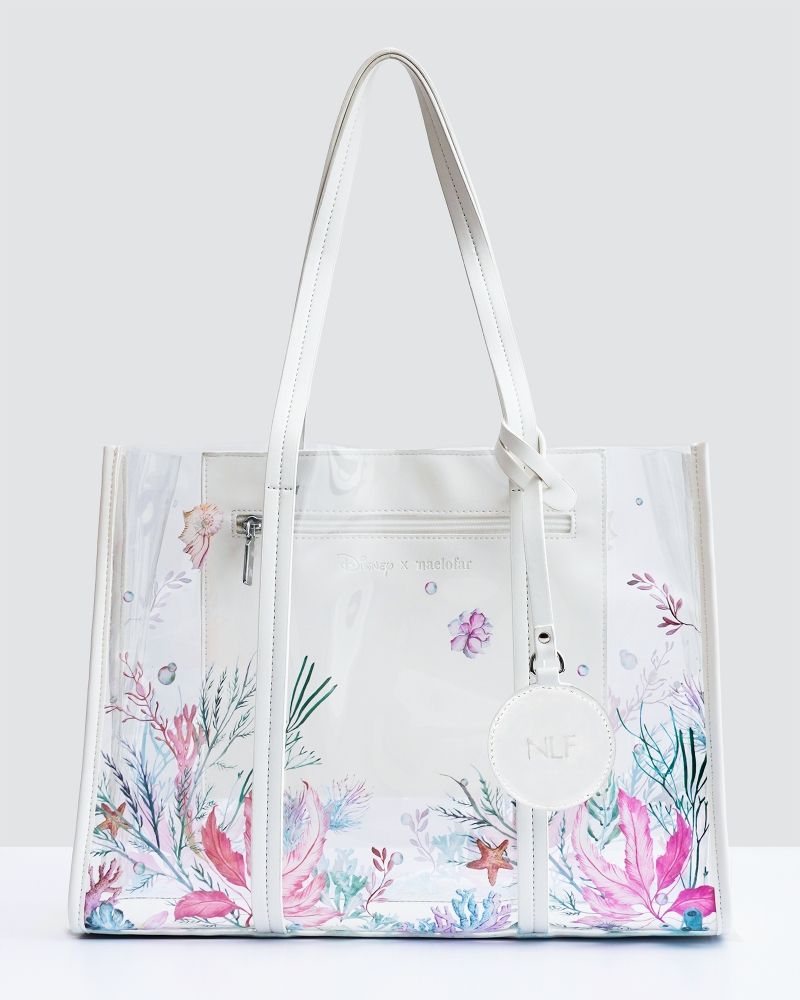 GET PERSONAL - DISNEY X NAELOFAR - THE LITTLE MERMAID CLEAR TOTE BAG - WHITE