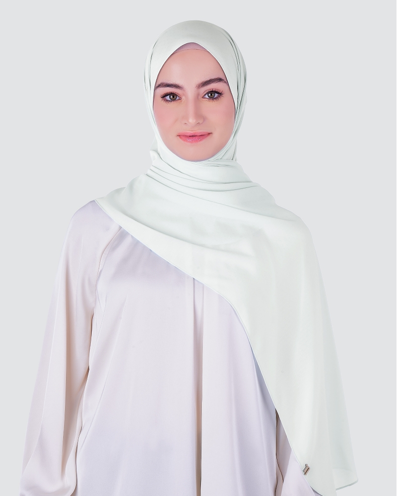 DOTTY TEXTURED CHIFFON SHAWL - WHITE