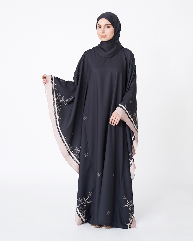 ECHO GEOMETRIC KAFTAN - BLACK