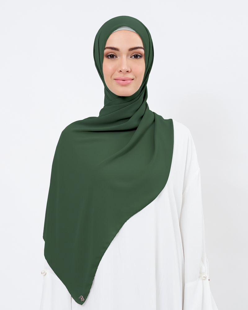 EILA CHIFFON SHAWL - MOSS GREEN