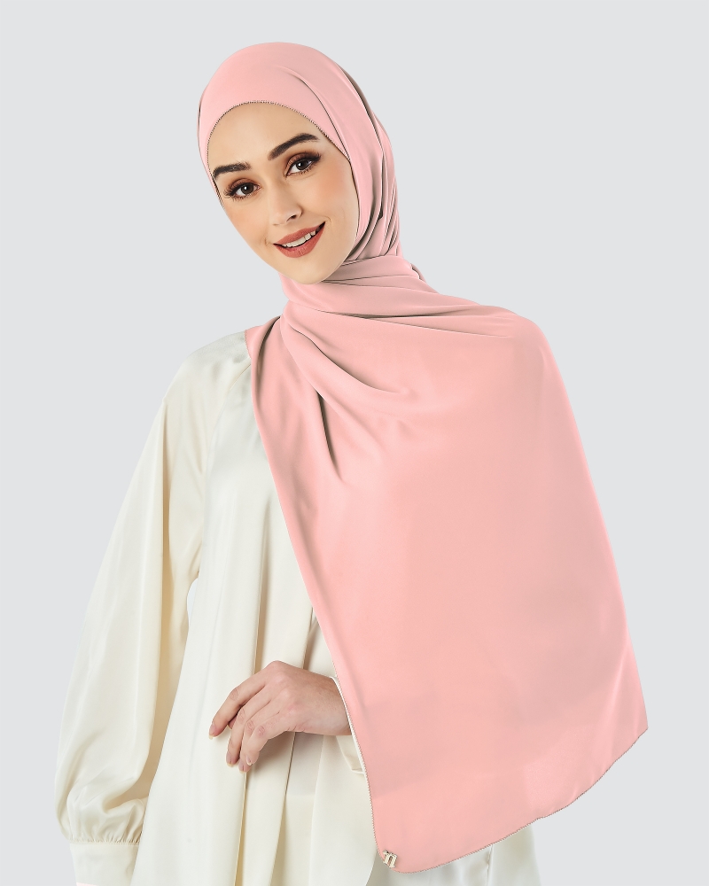 EILA CHIFFON SHAWL - BLUSH PINK