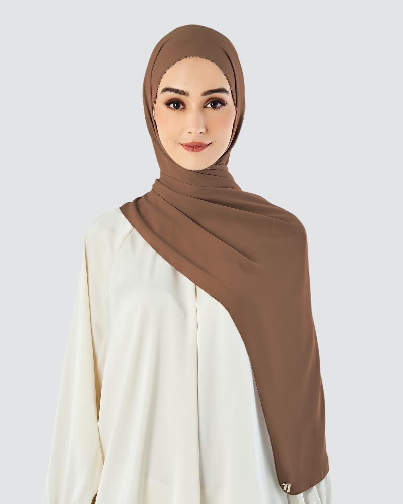 EILA CHIFFON SHAWL - BROWNIE