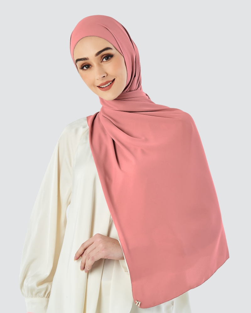 EILA CHIFFON SHAWL - DUSTY ROSE