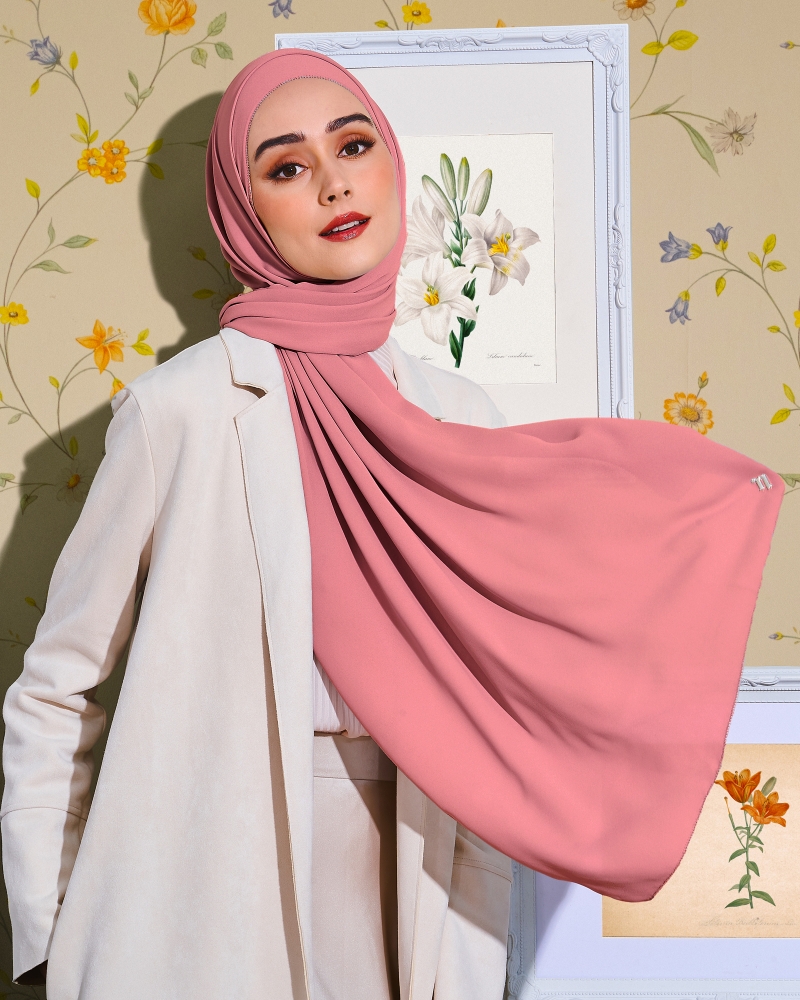 EILA CHIFFON SHAWL - DUSTY ROSE