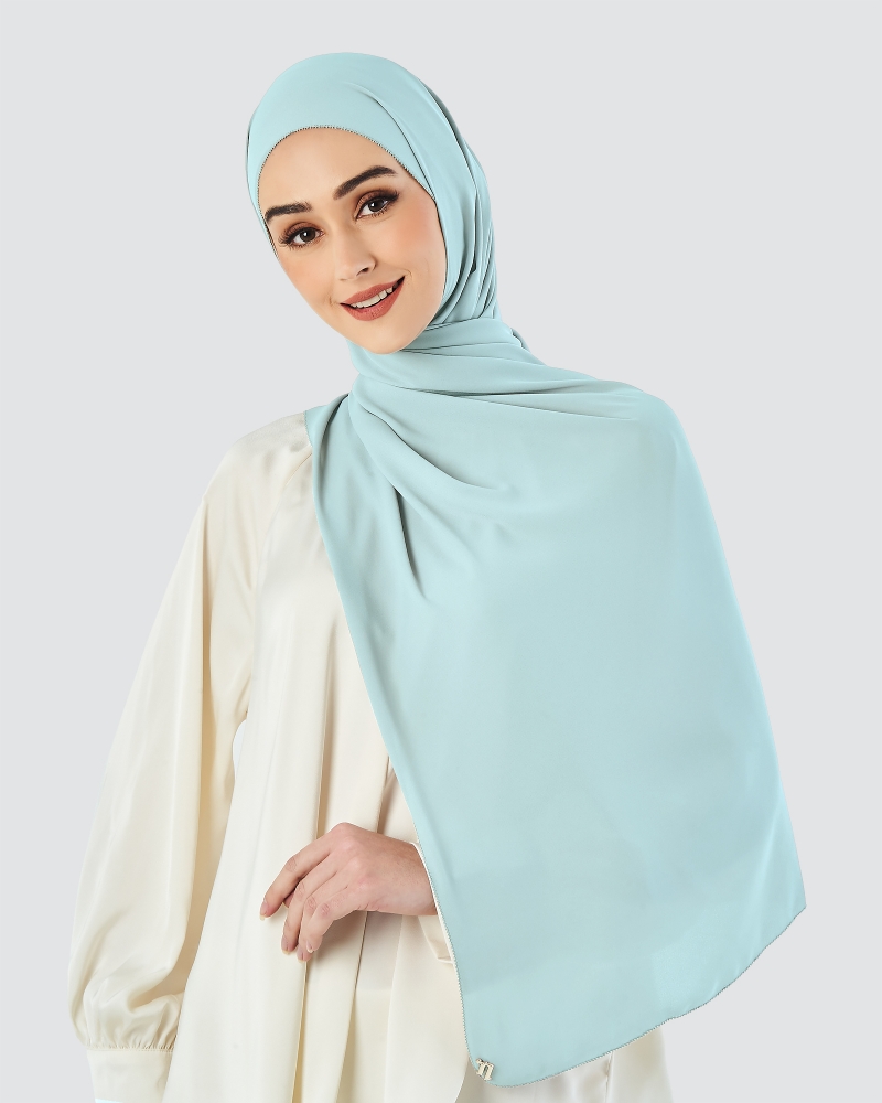 EILA CHIFFON SHAWL - ICE BLUE