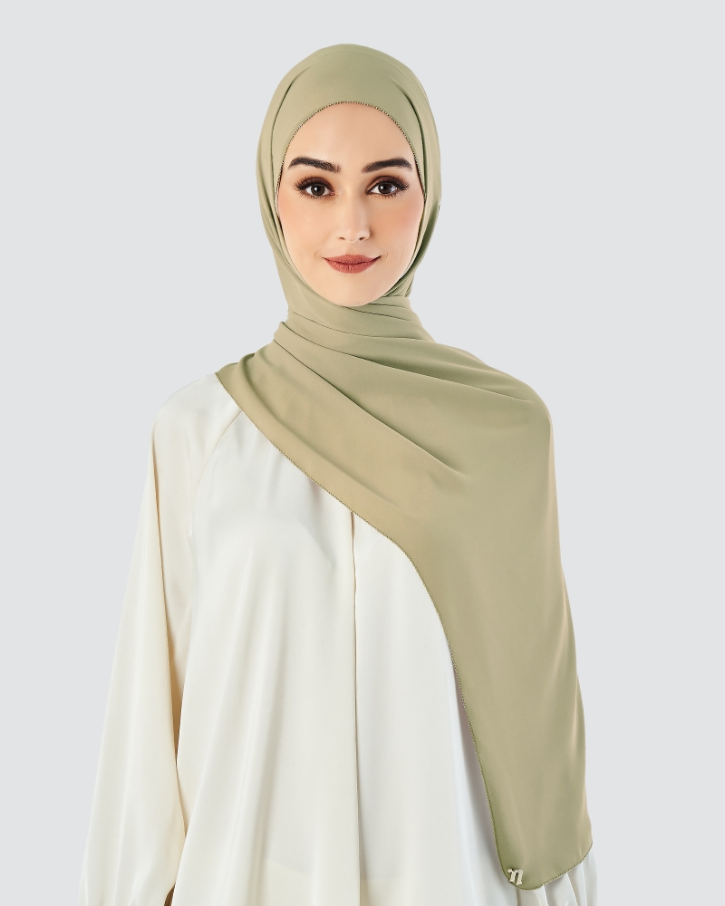 EILA CHIFFON SHAWL - LIGHT TAN