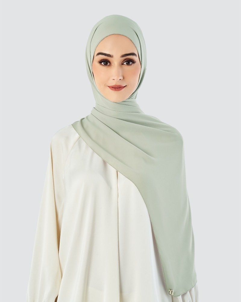 EILA CHIFFON SHAWL - MISTY GREY