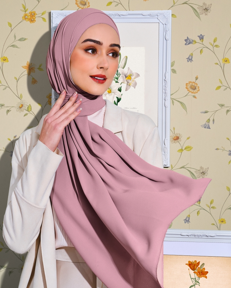 EILA CHIFFON SHAWL - PEONY