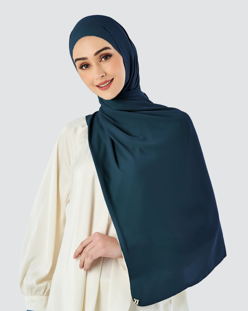 EILA CHIFFON SHAWL - TWILIGHT BLUE