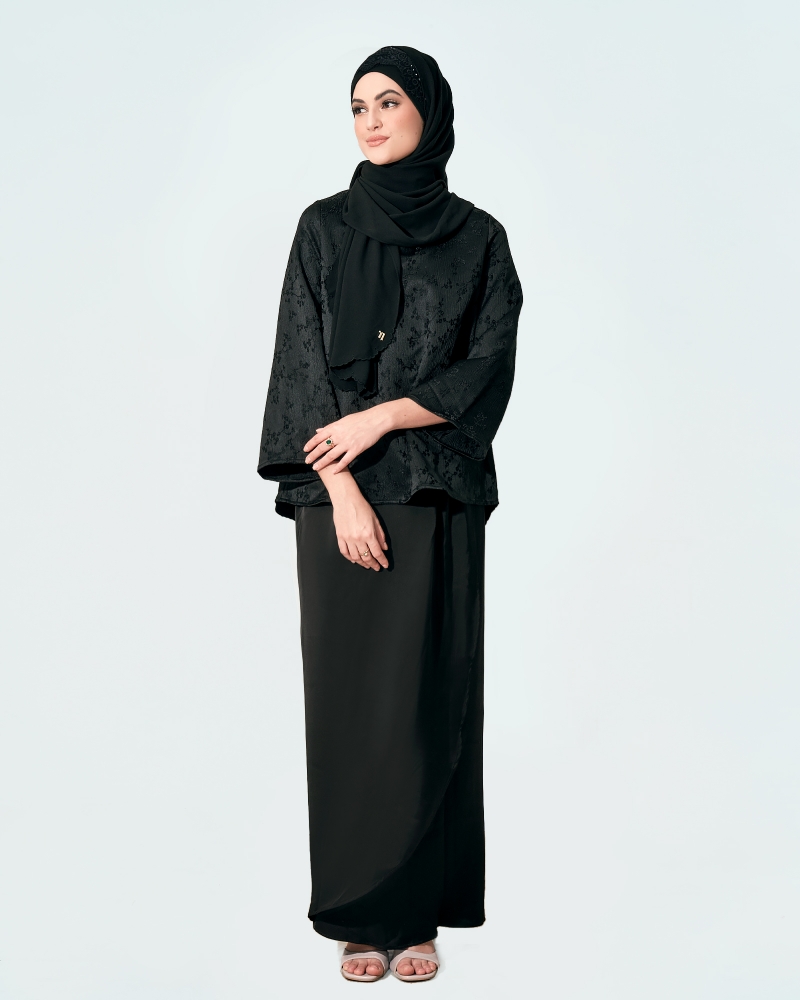 EMBUN KURUNG KEDAH SET - BLACK
