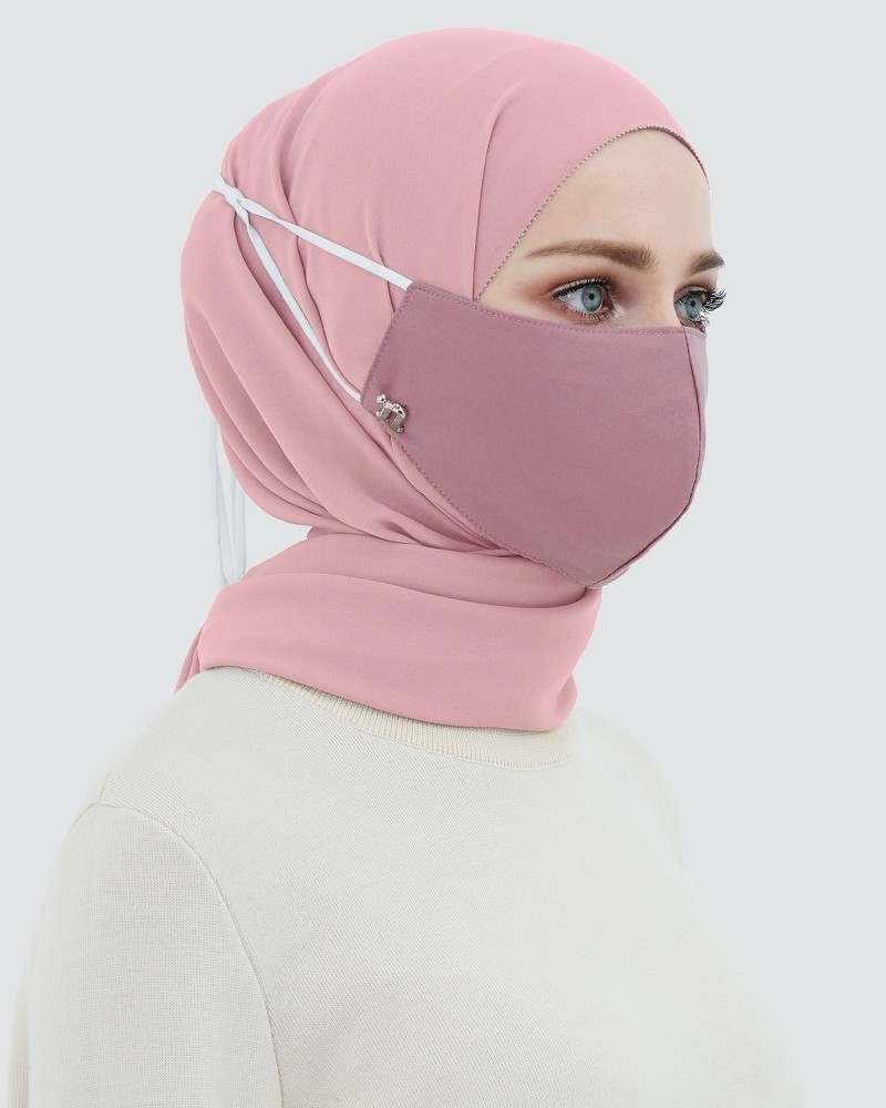 3-PLY COTTON FACE MASK - ADJUSTABLE STRAP - MAGENTA