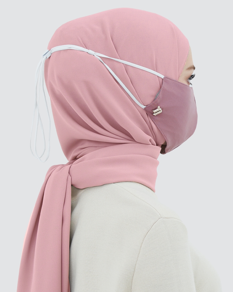 3-PLY COTTON FACE MASK - ADJUSTABLE STRAP - MAGENTA