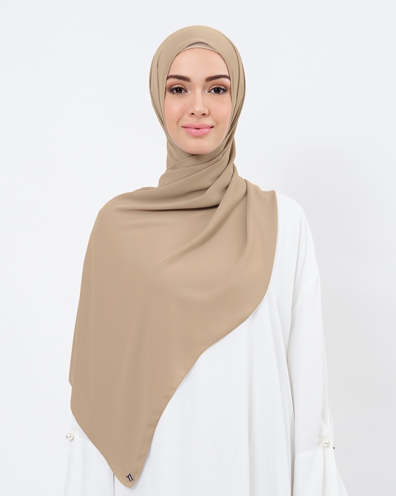 EILA CHIFFON SHAWL - HAZELNUT TAN