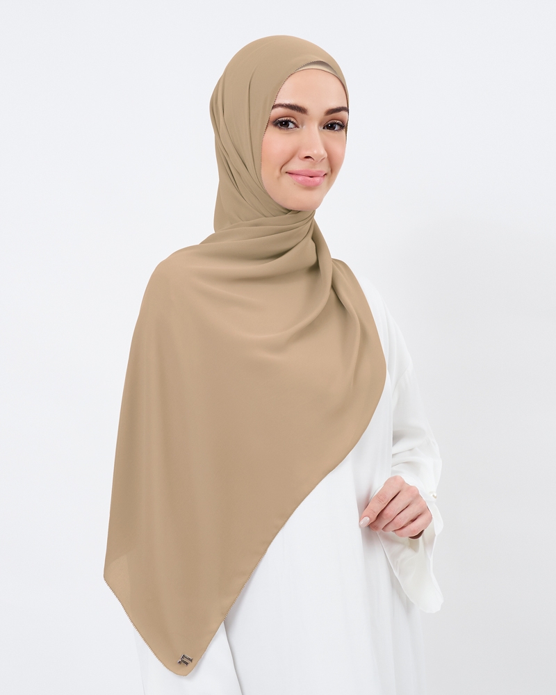 EILA CHIFFON SHAWL - HAZELNUT TAN