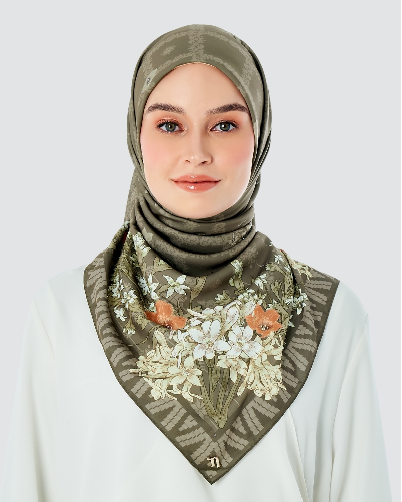 KHATIJAH CRYSTAL SQUARE - OLIVE GREEN