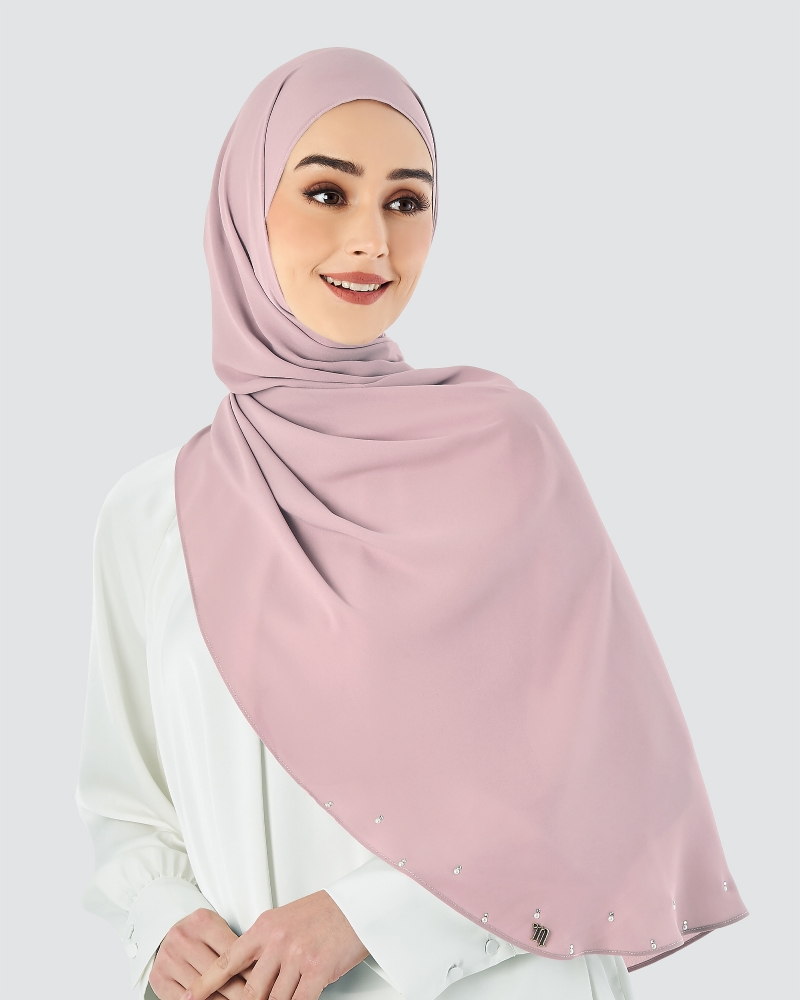 LADY WARDA CRYSTAL CHIFFON SHAWL - PEONY
