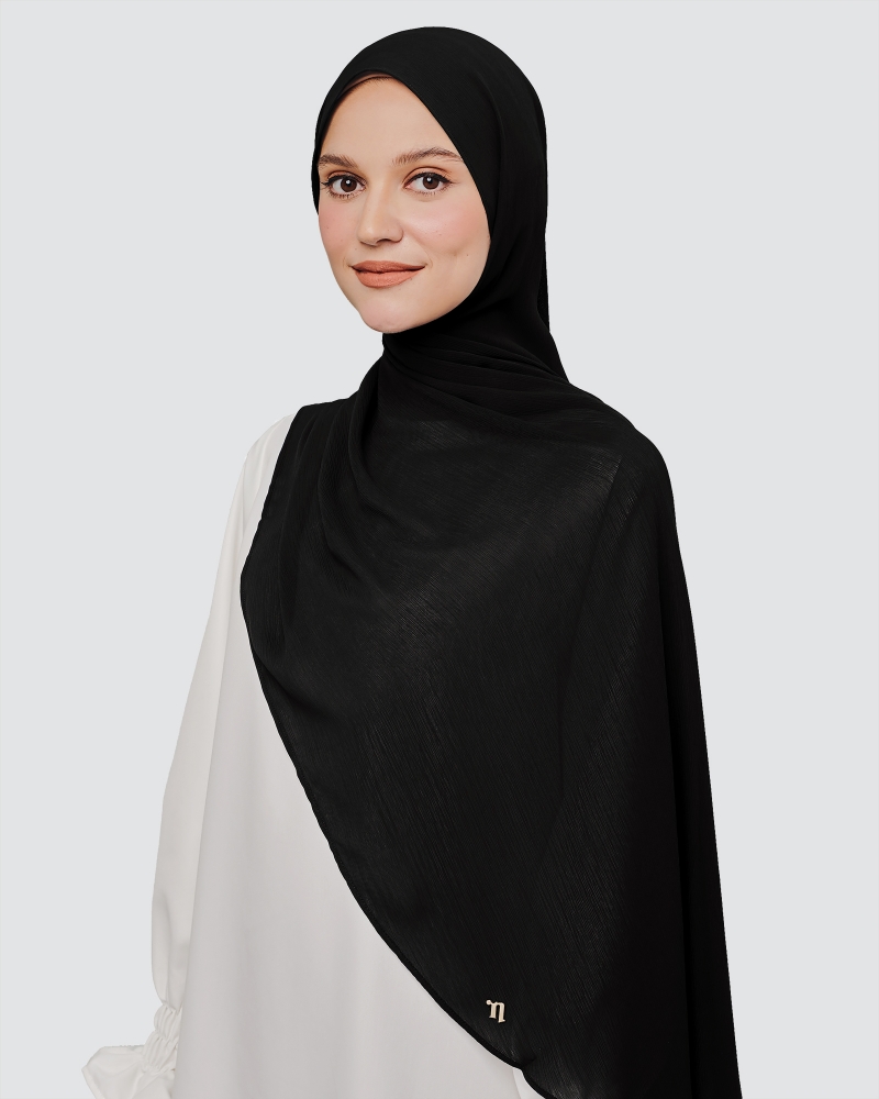 LINIA LINE CHIFFON SHAWL - BLACK