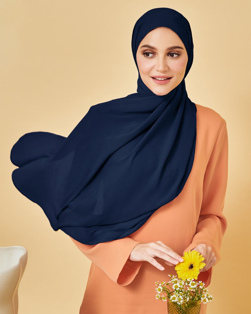 LINIA LINE CHIFFON SHAWL - NAVY