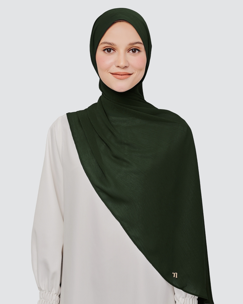 LINIA LINE CHIFFON SHAWL - PINE GREEN