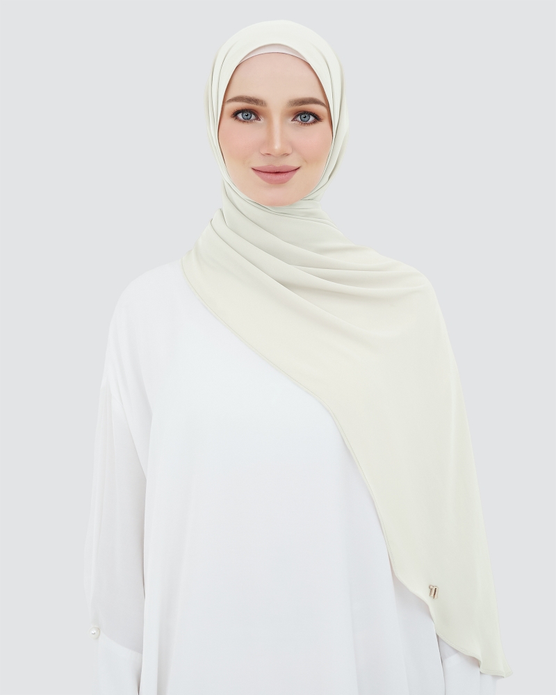 LONG CHIFFON SHAWL - IVORY