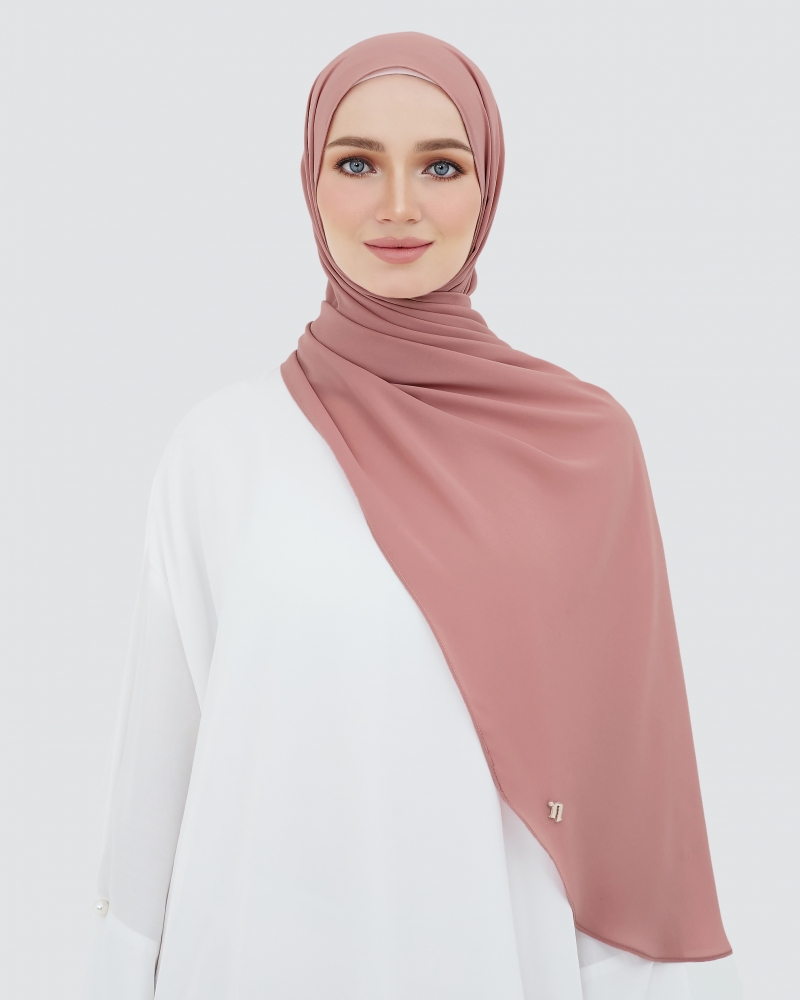 LONG CHIFFON SHAWL - OLD ROSE