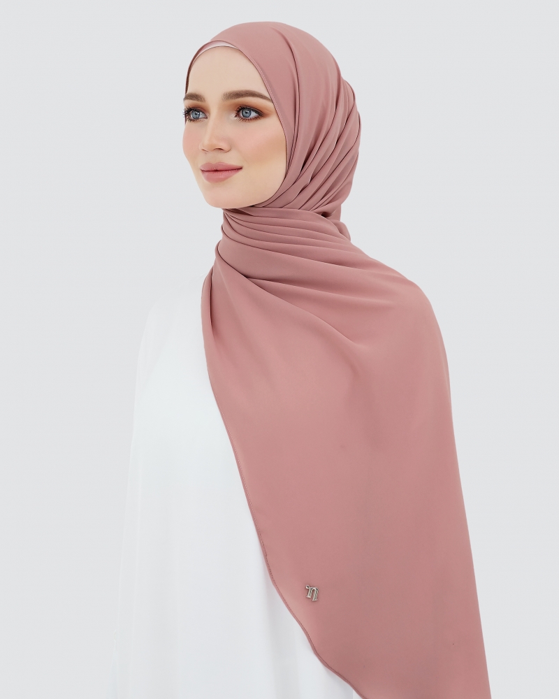 LONG CHIFFON SHAWL - OLD ROSE