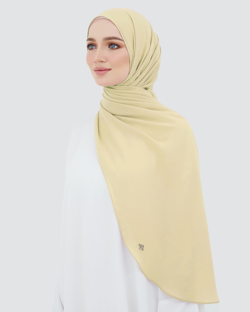 LONG CHIFFON SHAWL - PALE BROWN