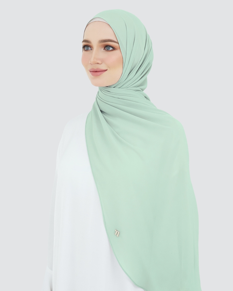 LONG CHIFFON SHAWL - SAGE