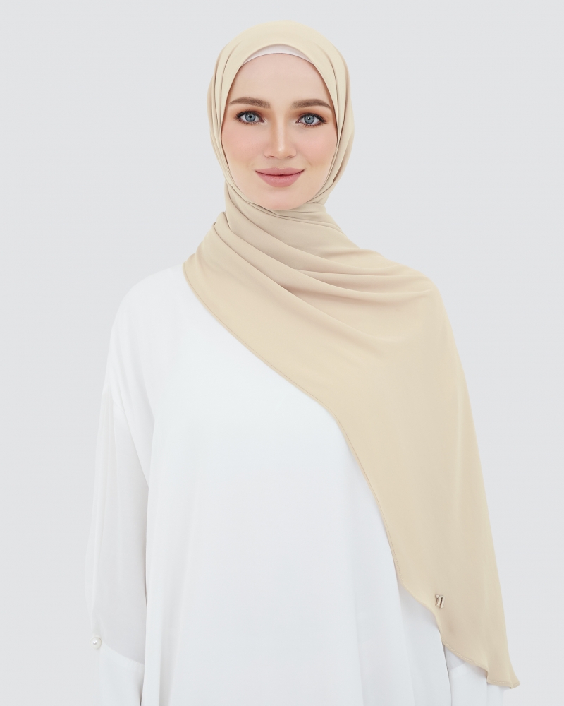 LONG CHIFFON SHAWL - SAND