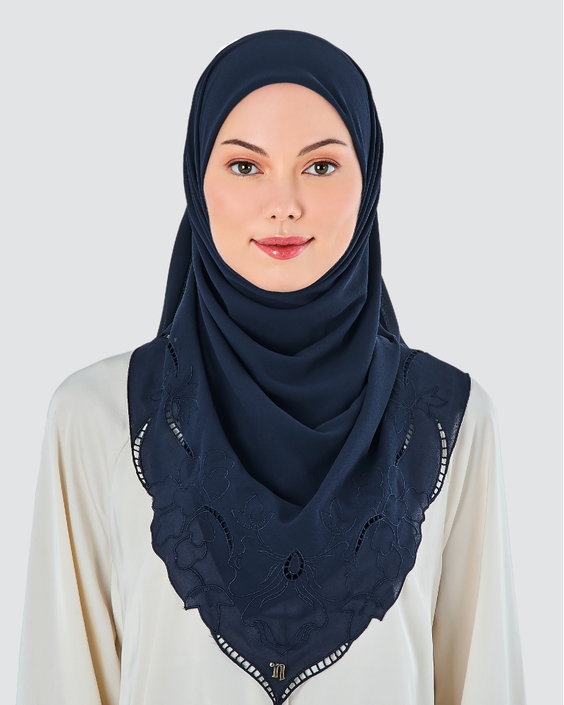 MAHSURI EMBROIDERED SQUARE - NAVY BLUE