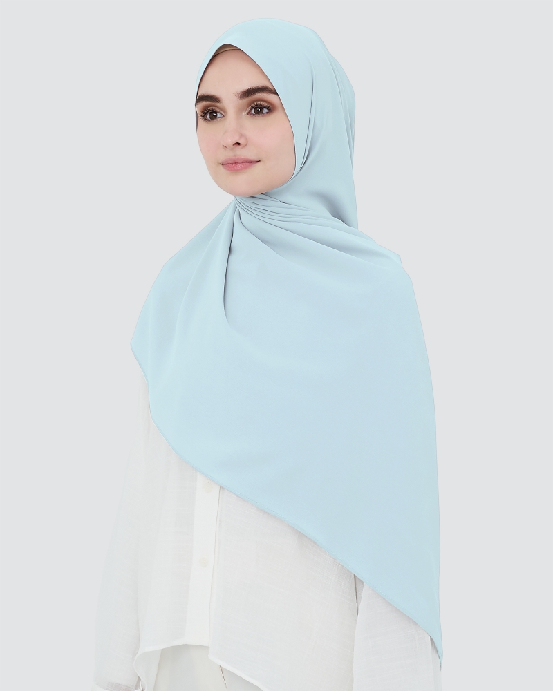 MAYA MATTE SATIN SHAWL - FRESH BLUE