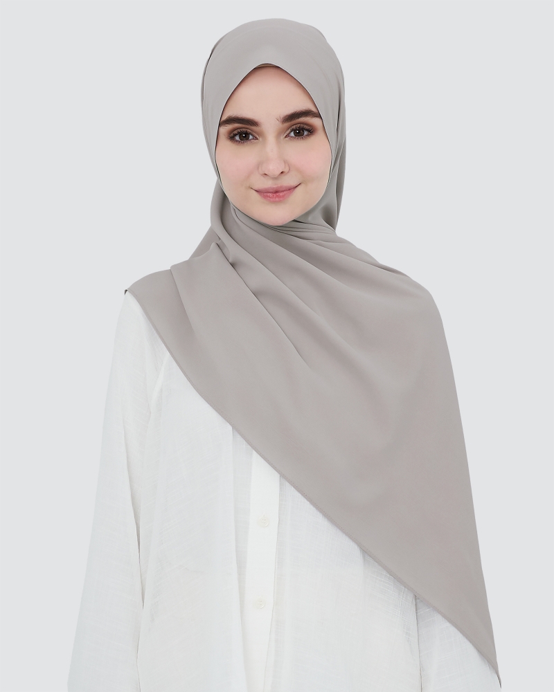 MAYA MATTE SATIN SHAWL - LIGHT GREY