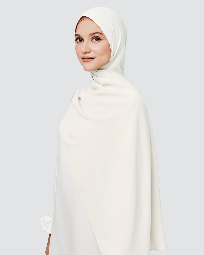 MAYA MATTE SATIN SHAWL - WHITE