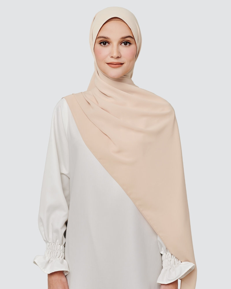 MAYA MATTE SATIN SHAWL - OAT