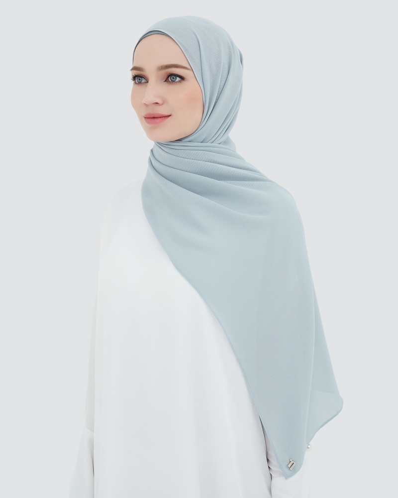 MILDA SHAWL - LIGHT GREY-BLUE