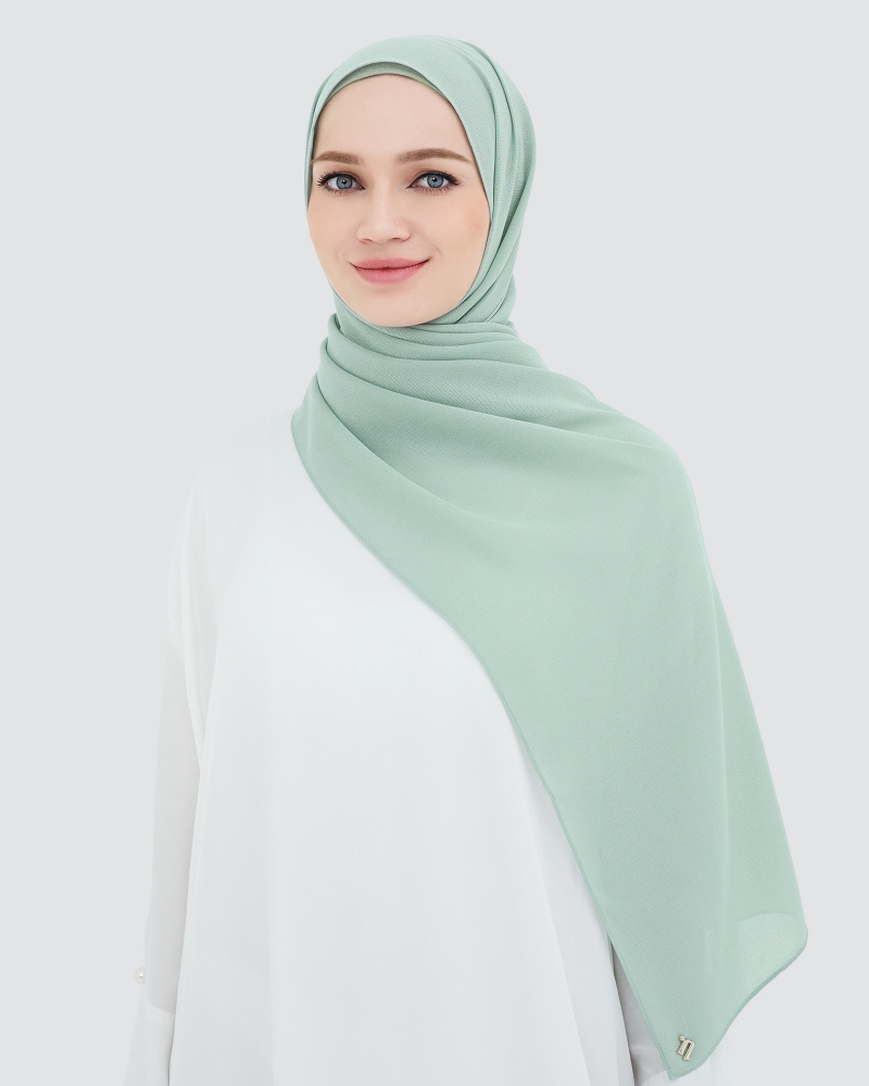 MILDA SHAWL - MEDIUM LIGHT CYAN-GREEN