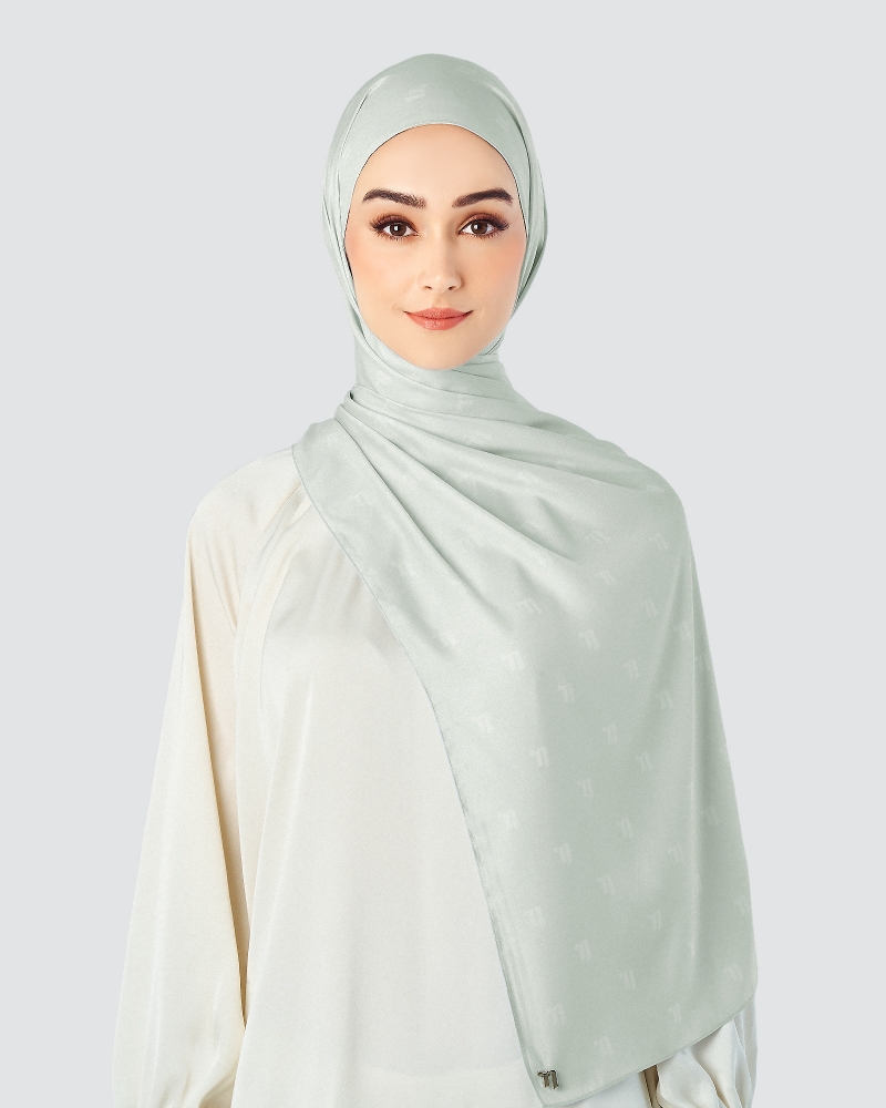 MODA MATTE SATIN SHAWL - ASH